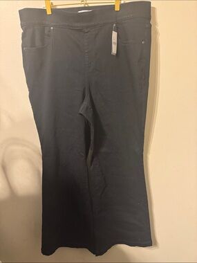 Plus Size Black Lane Bryant Pull On Flare High Rise Jeans 20 New With Tags NWT